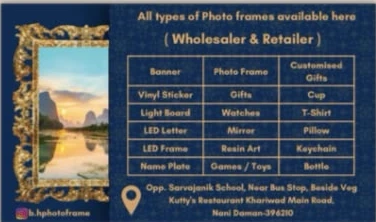 B.H. Photoframe business card, back