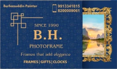 B.H. Photoframe business card, front